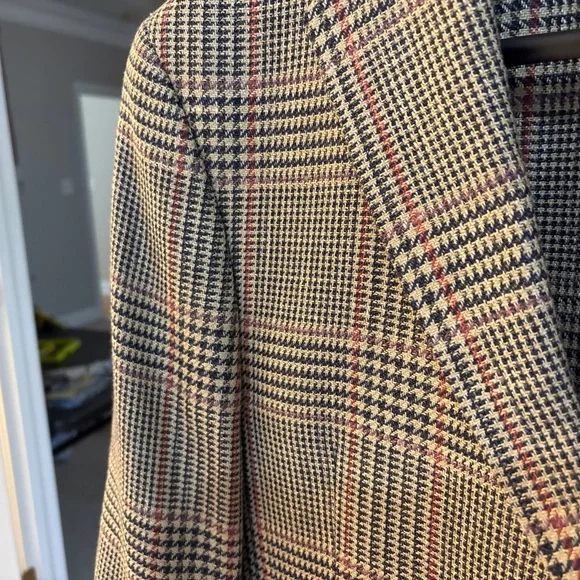 Brooks Brothers Men’s Madison Traditional-Fit Wool-Silk-Linen Check Hopsack 42 - Picture 3 of 11